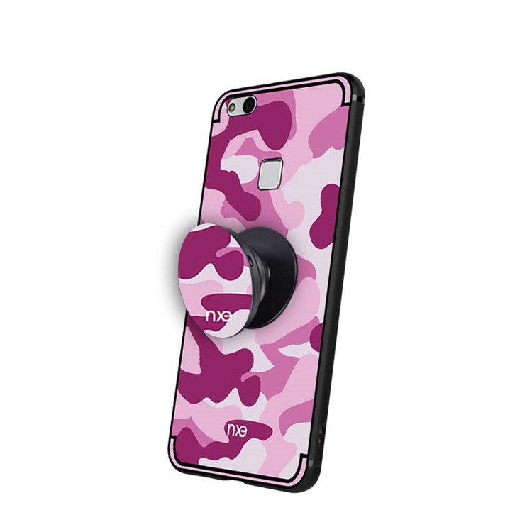 NXE Camouflage Series TPU + PC Hybrid Back Cover with Expanding Mount for Huawei P10 Lite - Pink-5
