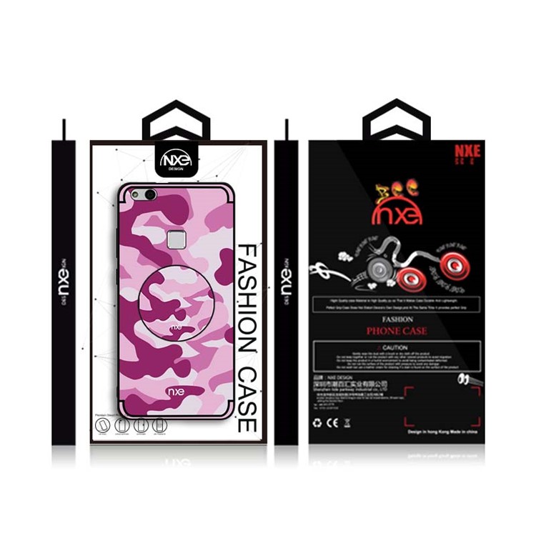 NXE Camouflage Series TPU + PC Hybrid Back Cover with Expanding Mount for Huawei P10 Lite - Pink-6