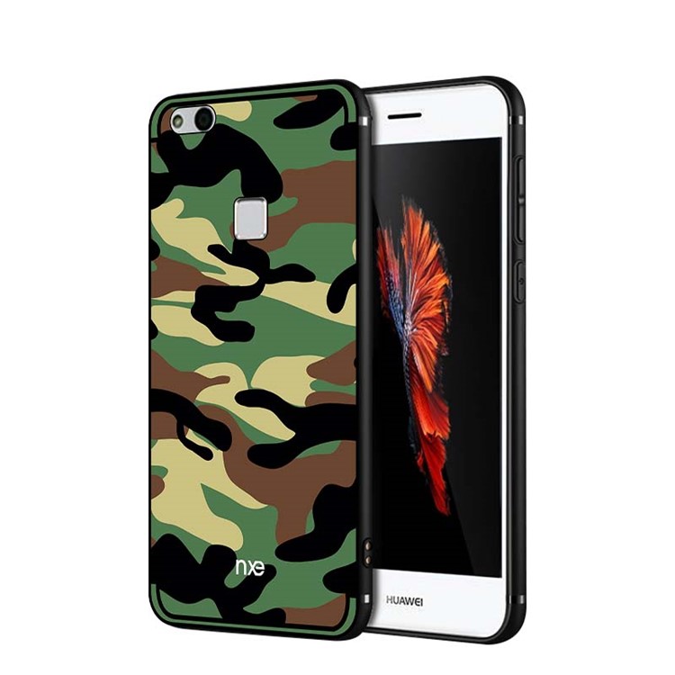 NXE Camouflage Series TPU + PC Hybrid Mobile Phone Case with Expanding Mount for Huawei P10 Lite - Army Green-1