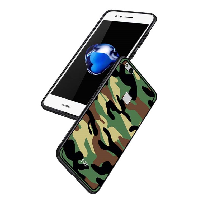 NXE Camouflage Series TPU + PC Hybrid Mobile Phone Case with Expanding Mount for Huawei P10 Lite - Army Green-4