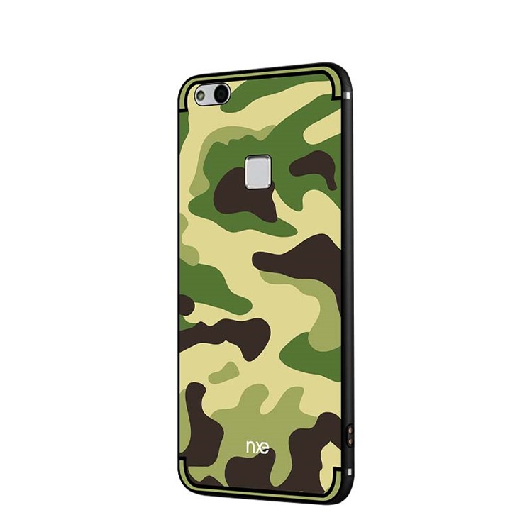 NXE Camouflage Series TPU + PC Hybrid Cell Phone Case with Expanding Mount for Huawei P10 Lite - Light Green-3