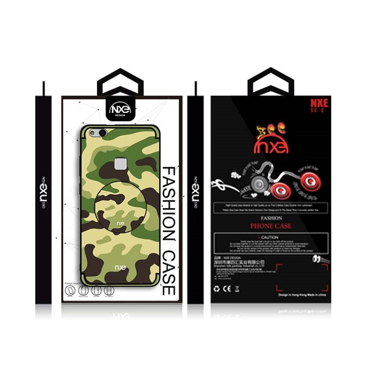 NXE Camouflage Series TPU + PC Hybrid Cell Phone Case with Expanding Mount for Huawei P10 Lite - Light Green-6