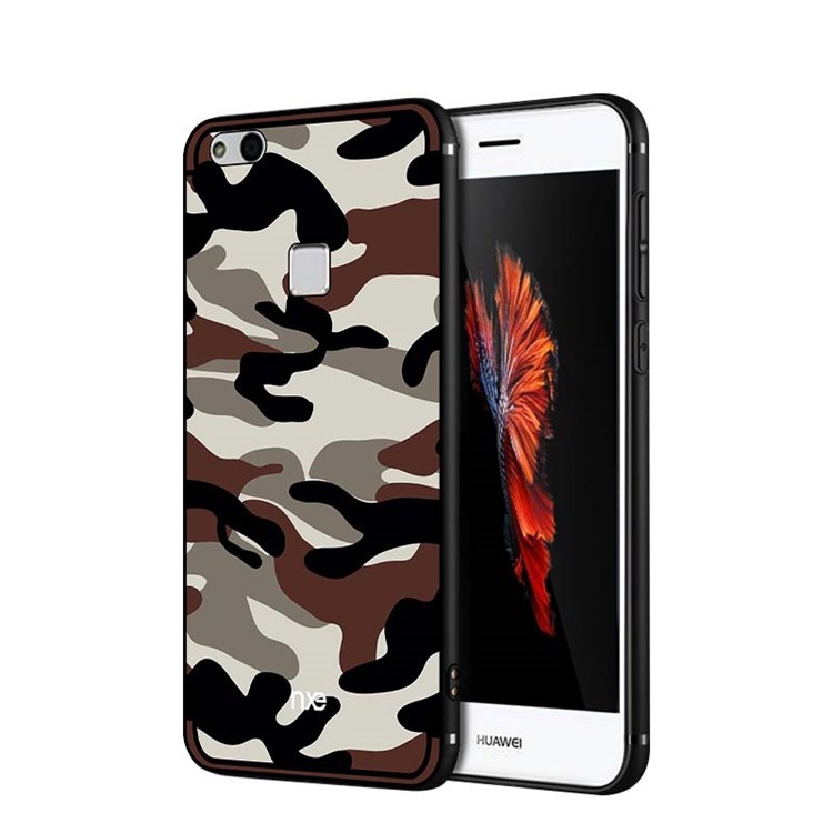 NXE Camouflage Series TPU + PC Hybrid Protective Back Case with Expanding Mount for Huawei P10 Lite - Brown-1