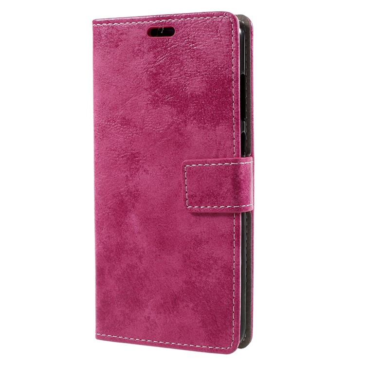 Vintage Style Wallet Stand Leather Cover for Huawei Honor V10 / View 10 - Rose-3