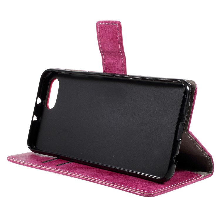 Vintage Style Wallet Stand Leather Cover for Huawei Honor V10 / View 10 - Rose-4