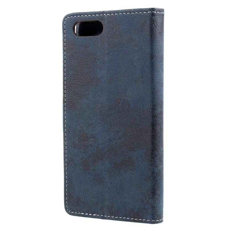 Vintage Style Wallet Stand Leather Casing for Huawei Honor V10 / View 10 - Blue-2