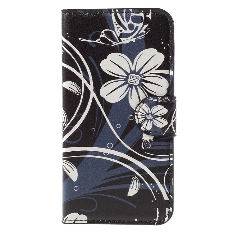 Wallet Leather Stand Case for Huawei Y5 Y560 - White Flowers-3
