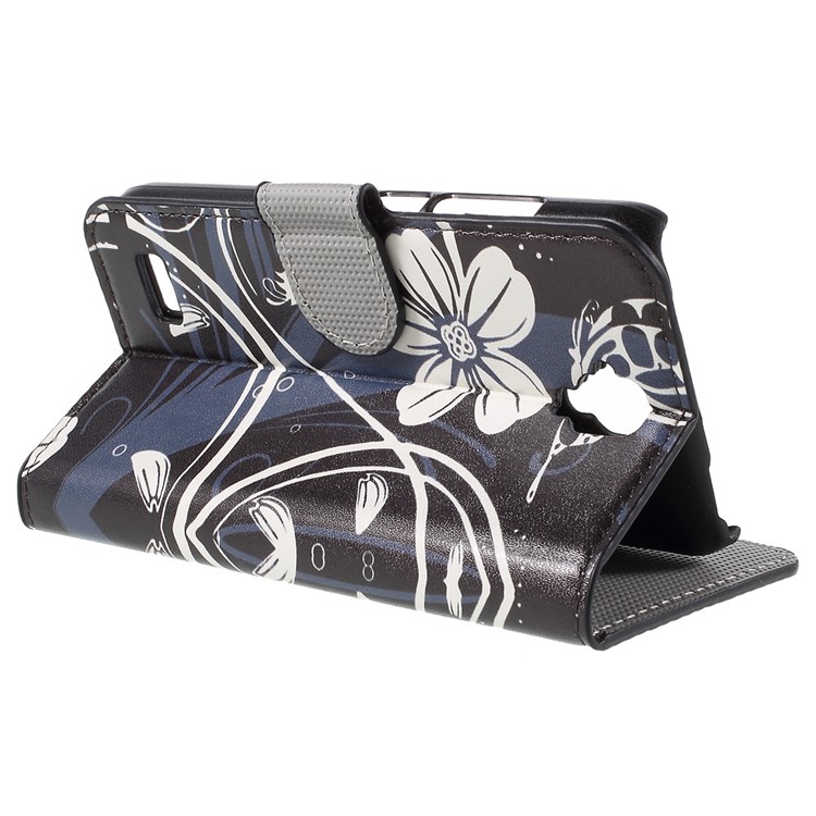 Wallet Leather Stand Case for Huawei Y5 Y560 - White Flowers-5