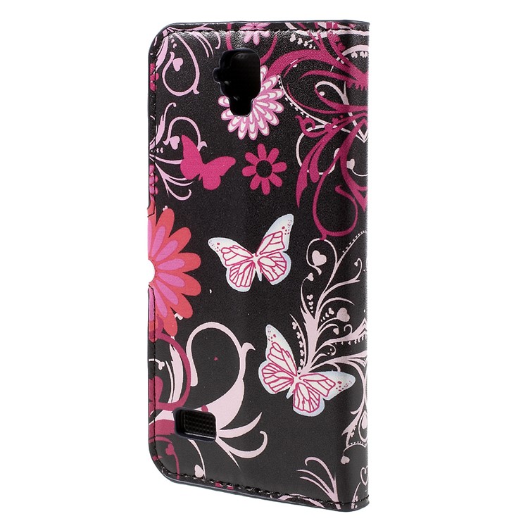 Wallet Leather Stand Cover for Huawei Y5 Y560 - Butterfly Flowers-2