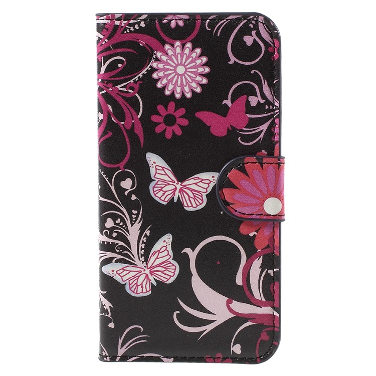 Wallet Leather Stand Cover for Huawei Y5 Y560 - Butterfly Flowers-3