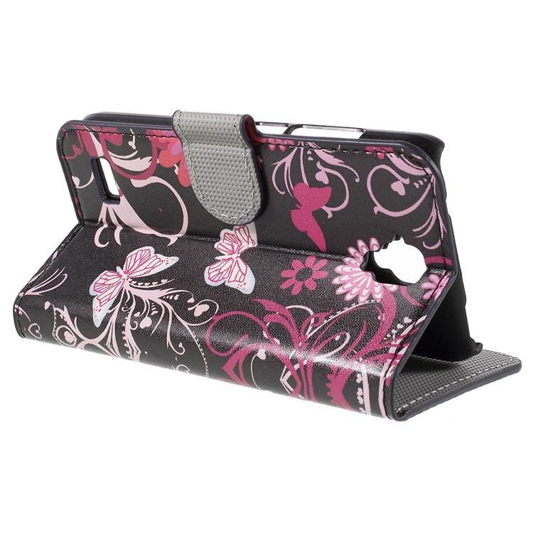 Wallet Leather Stand Cover for Huawei Y5 Y560 - Butterfly Flowers-5