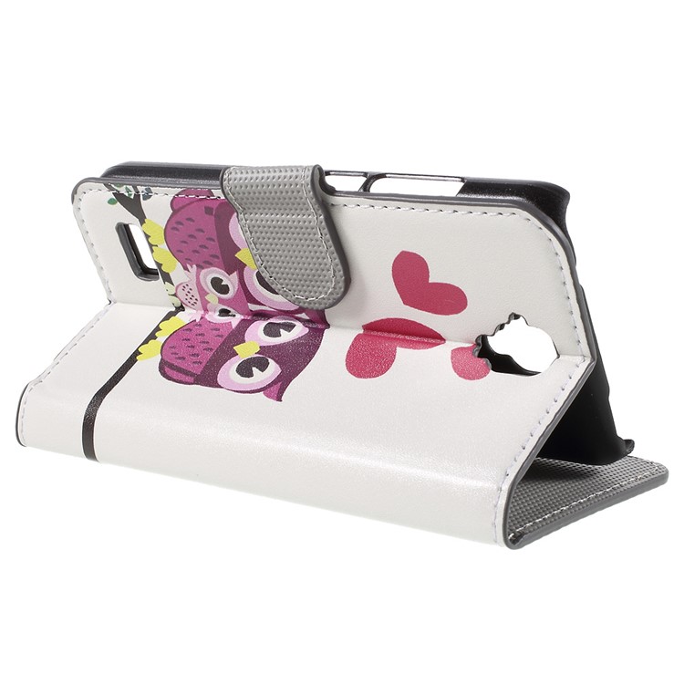 Wallet Leather Stand Cover Case for Huawei Y5 Y560 - Adorable Owls and Hearts-5
