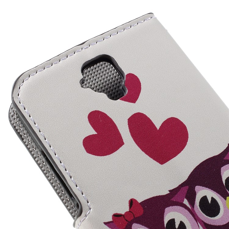 Wallet Leather Stand Cover Case for Huawei Y5 Y560 - Adorable Owls and Hearts-9