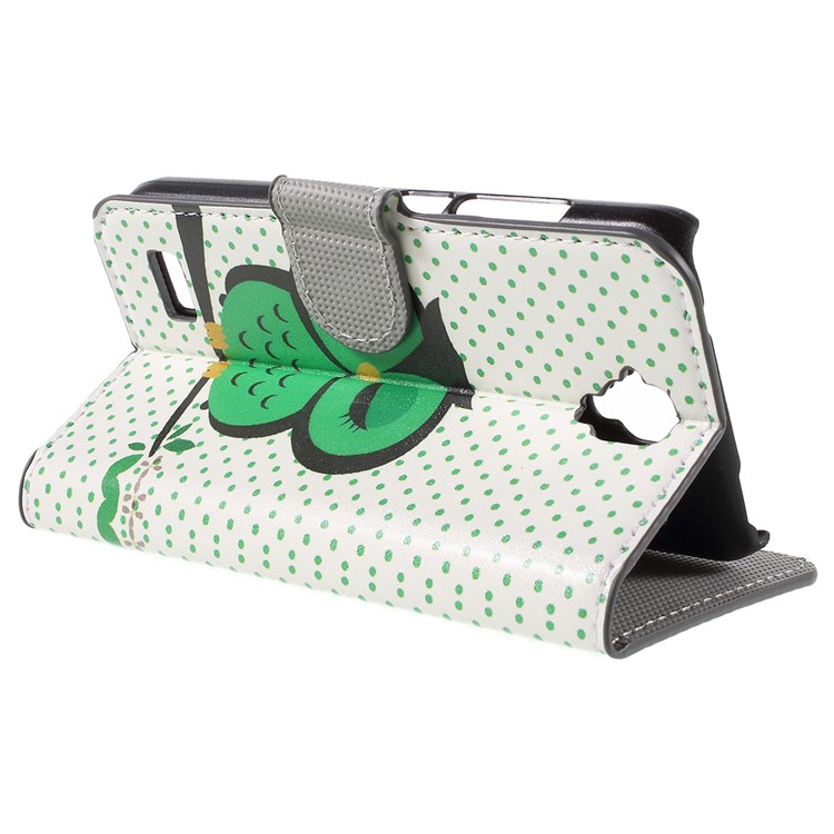 Wallet PU Leather Stand Cover for Huawei Y5 Y560 - Sleeping Owl on the Branch-5