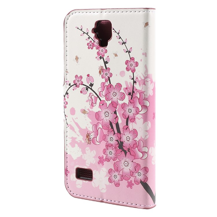 Magnetic Leather Stand Cover for Huawei Y5 Y560 - Plum Blossom-2