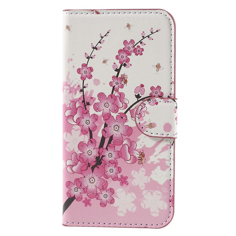 Magnetic Leather Stand Cover for Huawei Y5 Y560 - Plum Blossom-3