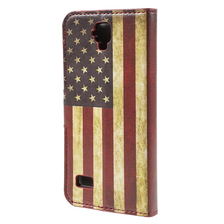 Wallet Leather Protective Case for Huawei Y5 Y560 - Retro American Flag-2
