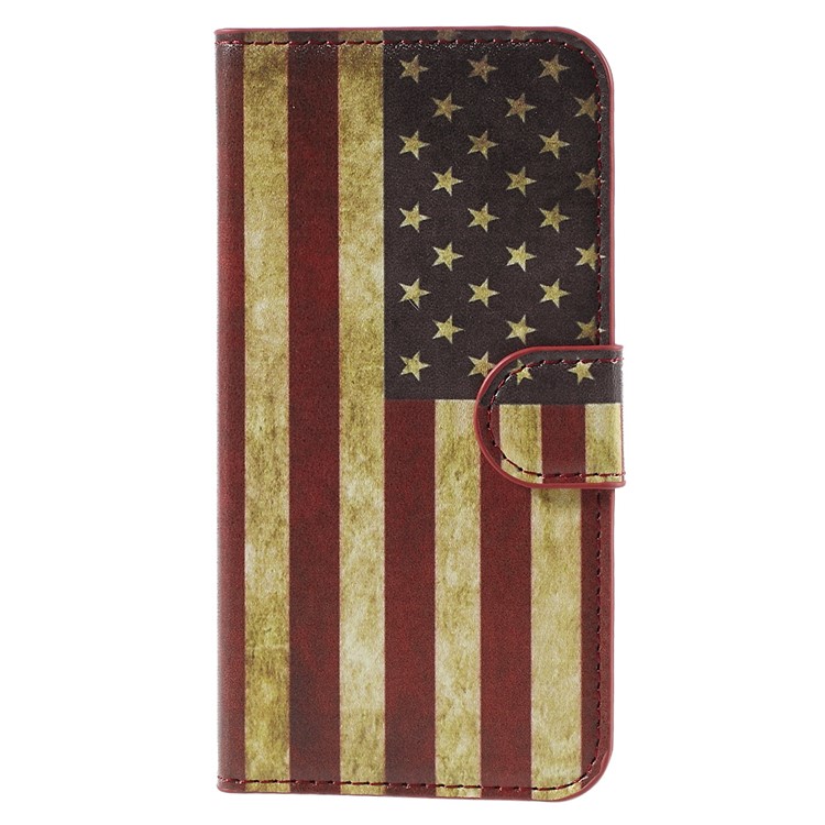 Wallet Leather Protective Case for Huawei Y5 Y560 - Retro American Flag-3