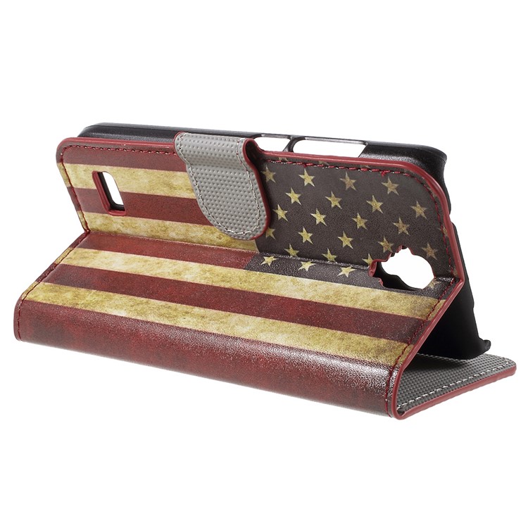 Wallet Leather Protective Case for Huawei Y5 Y560 - Retro American Flag-5