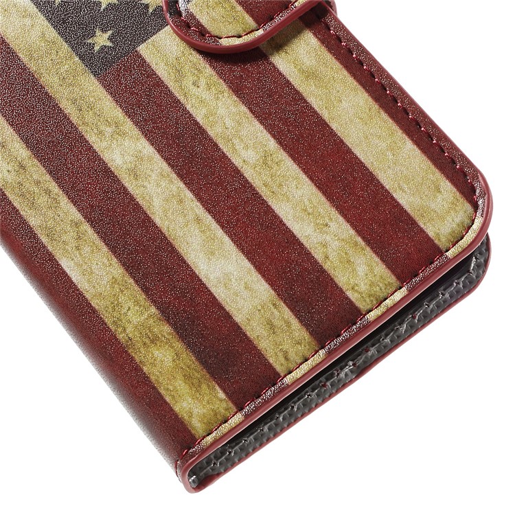 Wallet Leather Protective Case for Huawei Y5 Y560 - Retro American Flag-7