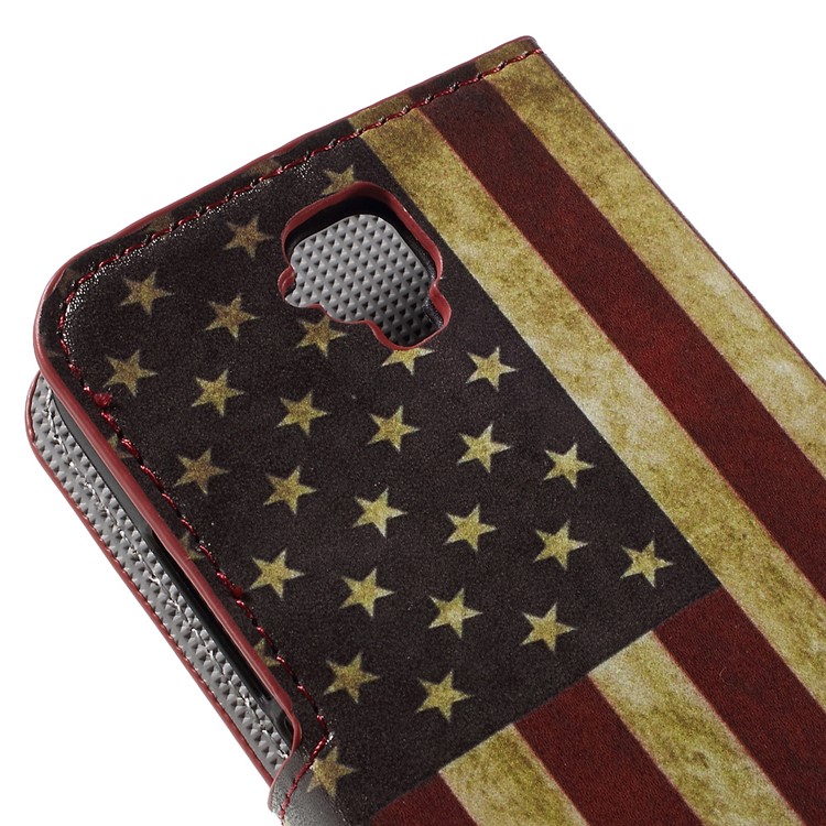 Wallet Leather Protective Case for Huawei Y5 Y560 - Retro American Flag-8
