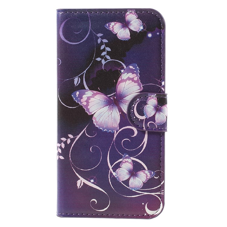 Wallet Leather Stand Cover for Huawei Y5 Y560 - Purple Butterfly-3