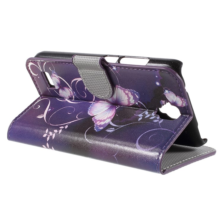 Wallet Leather Stand Cover for Huawei Y5 Y560 - Purple Butterfly-5