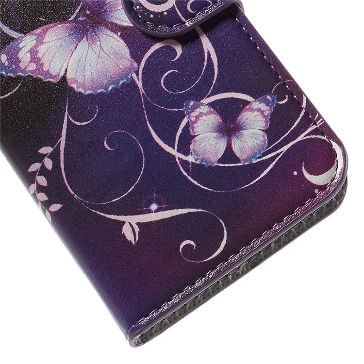 Wallet Leather Stand Cover for Huawei Y5 Y560 - Purple Butterfly-8