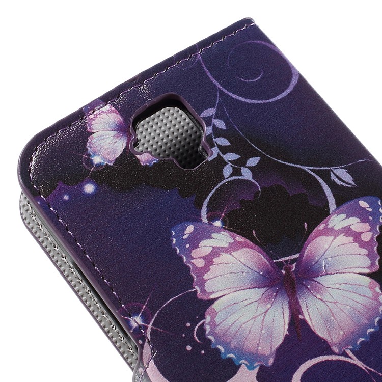 Wallet Leather Stand Cover for Huawei Y5 Y560 - Purple Butterfly-9