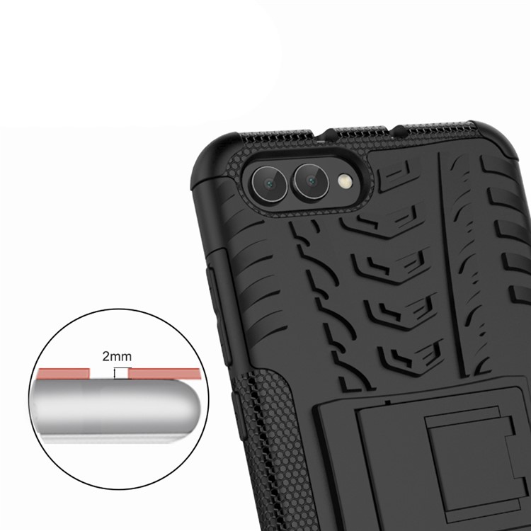 Anti-slip PC + TPU Hybrid Case with Kickstand for Huawei Honor V10 / Honor View 10 - Black-11