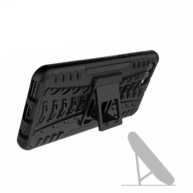 Anti-slip PC + TPU Hybrid Case with Kickstand for Huawei Honor V10 / Honor View 10 - Black-12