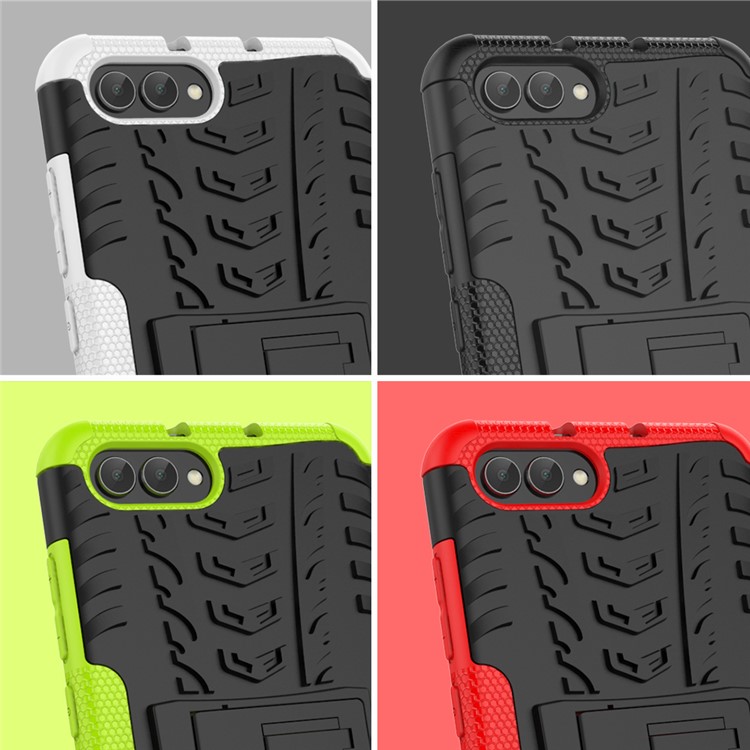 Anti-slip PC + TPU Hybrid Case with Kickstand for Huawei Honor V10 / Honor View 10 - Black-14
