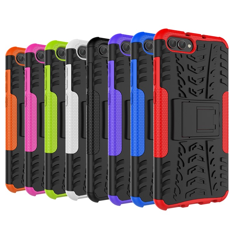 Anti-slip PC + TPU Hybrid Case with Kickstand for Huawei Honor V10 / Honor View 10 - Black-15