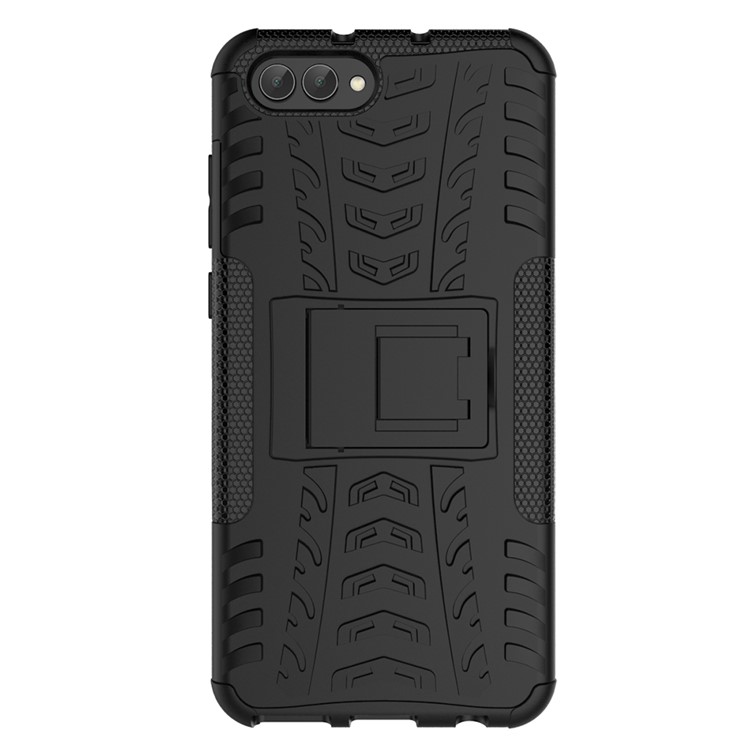 Anti-slip PC + TPU Hybrid Case with Kickstand for Huawei Honor V10 / Honor View 10 - Black-3
