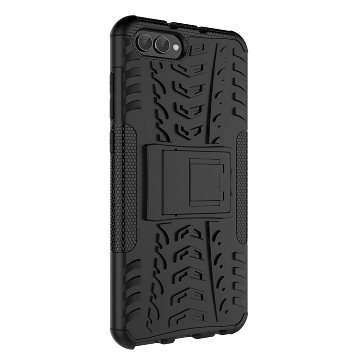 Anti-slip PC + TPU Hybrid Case with Kickstand for Huawei Honor V10 / Honor View 10 - Black-5