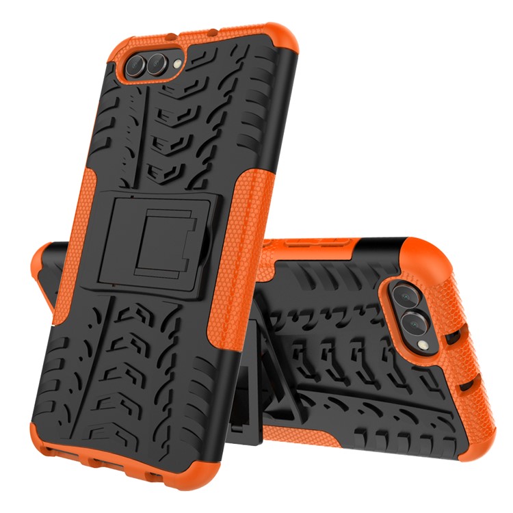 Anti-slip PC + TPU Hybrid Protection Case with Kickstand for Huawei Honor V10 / Honor View 10 - Orange-2
