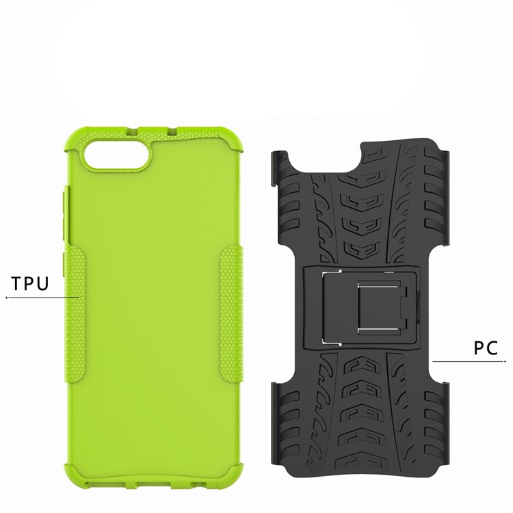 Anti-slip PC + TPU Hybrid Cover Case with Kickstand for Huawei Honor V10 / Honor View 10 - Green-3