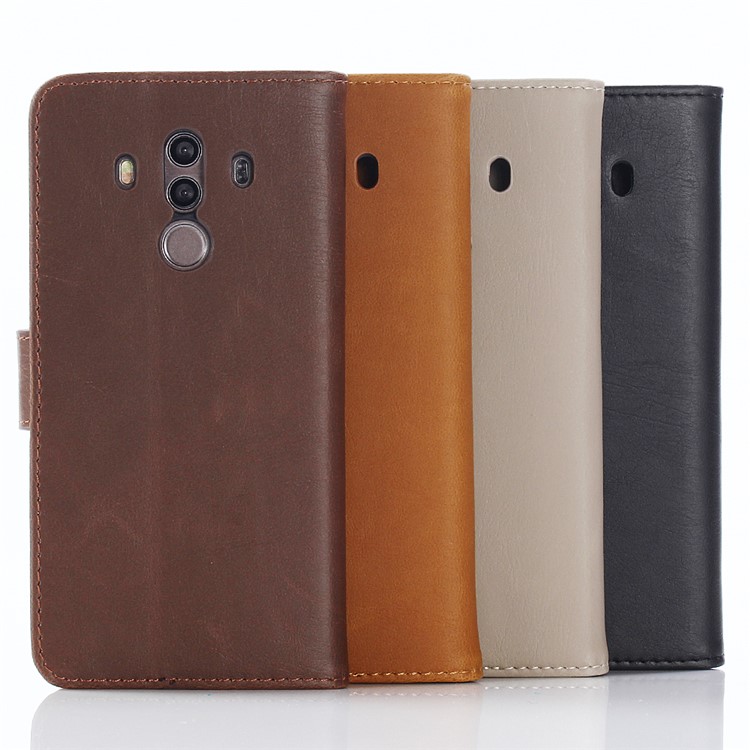 For Huawei Mate 10 Pro Crazy Horse Pattern Wallet Leather Case - Coffee-9