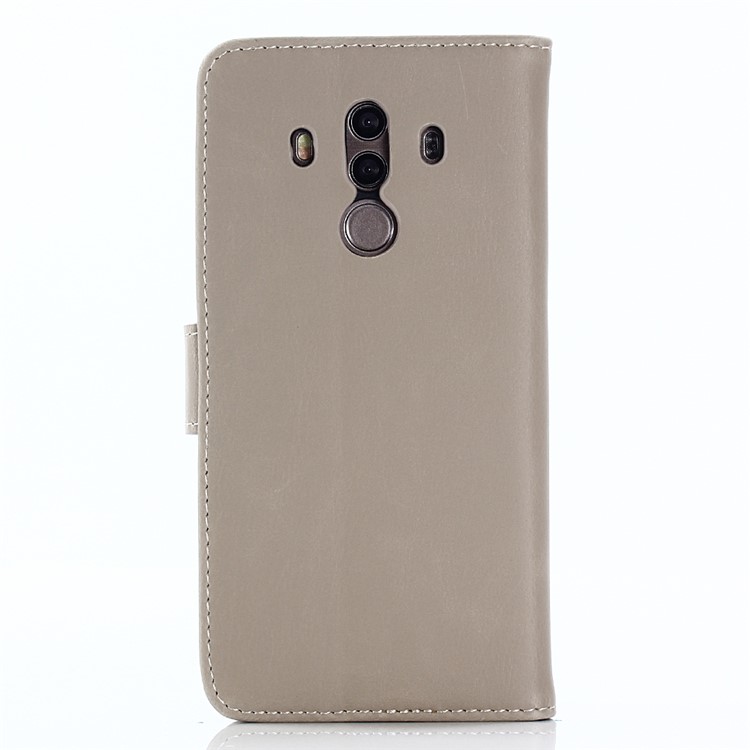 For Huawei Mate 10 Pro Crazy Horse Pattern Wallet Leather Cover - Grey-2