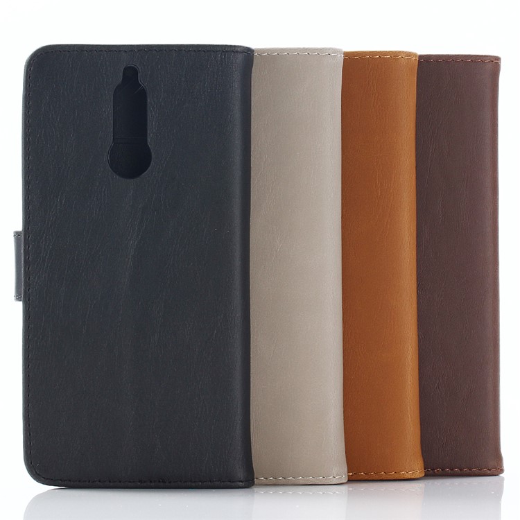 Retro Crazy Horse Stand Leather Wallet Phone Casing for Huawei Mate 10 Lite / Maimang 6 / nova 2i / Honor 9i (India) - Coffee-11