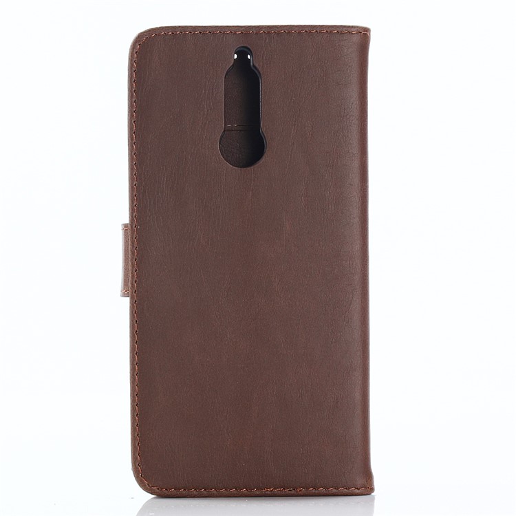 Retro Crazy Horse Stand Leather Wallet Phone Casing for Huawei Mate 10 Lite / Maimang 6 / nova 2i / Honor 9i (India) - Coffee-3