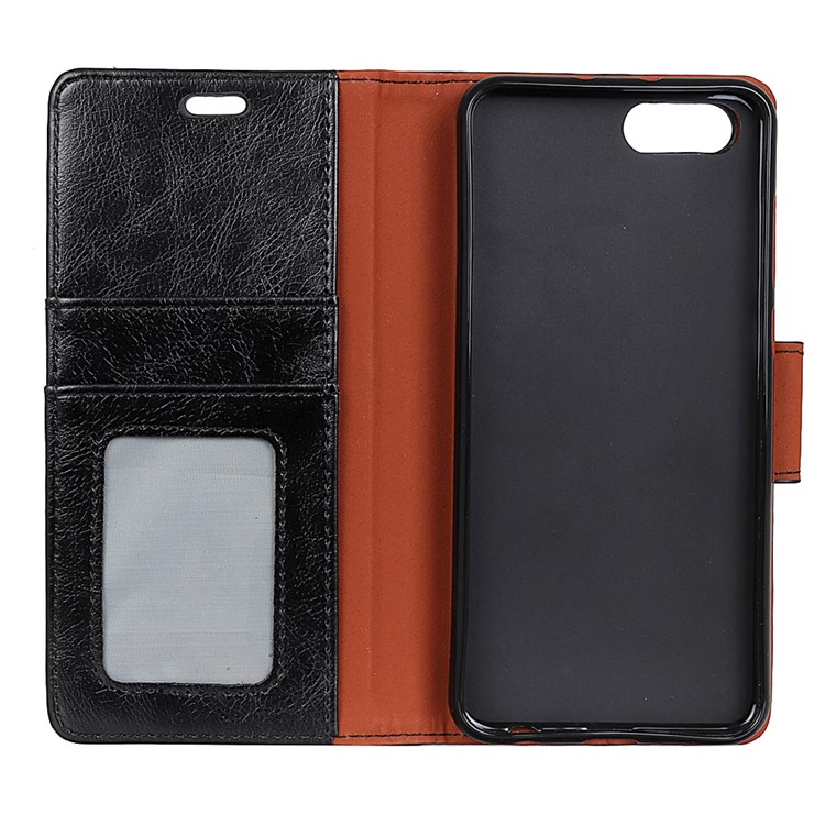 Capa De Carteira De Couro Dividida Com Textura Para Huawei Honra V10 / Visão De Honra 10 - Preto-4
