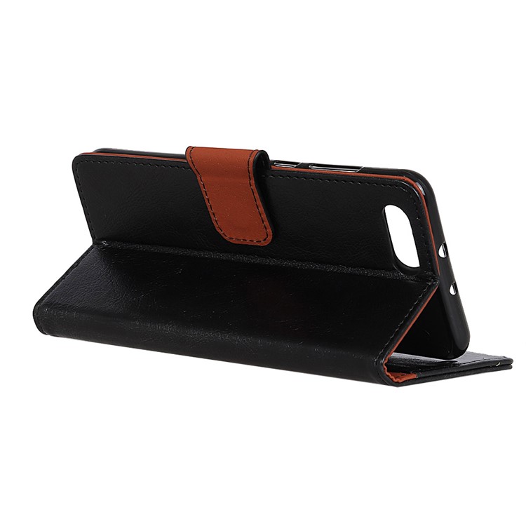 Capa De Carteira De Couro Dividida Com Textura Para Huawei Honra V10 / Visão De Honra 10 - Preto-5