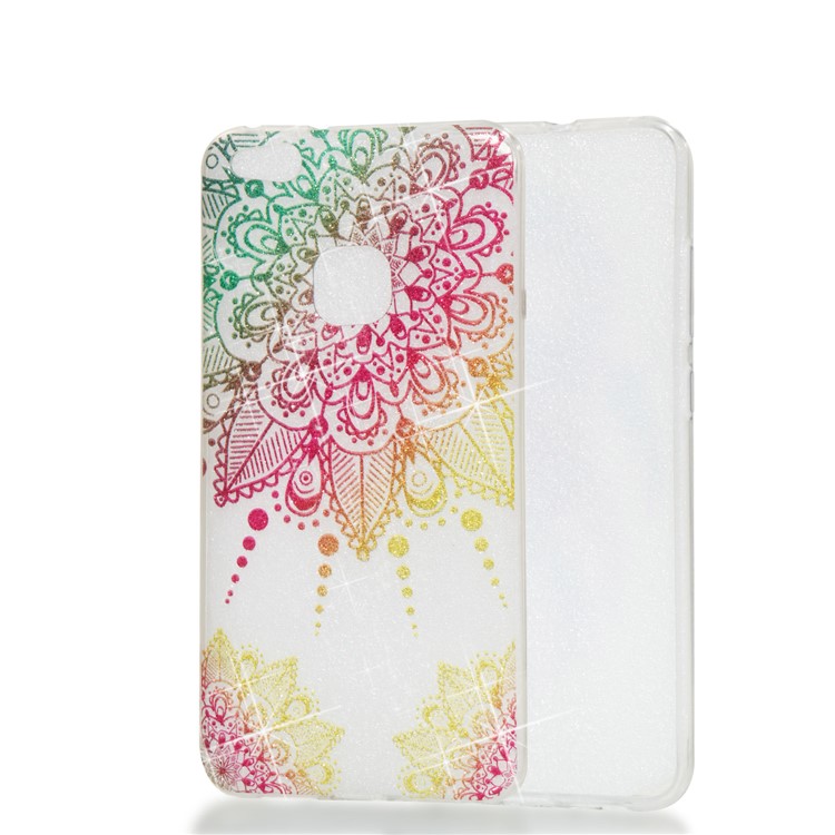 Clear IMD Glitter Powder Patterned TPU Mobile Phone Casing for Huawei P10 Lite - Mandala-1