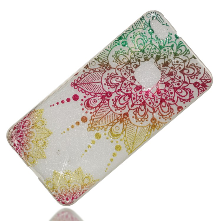 Clear IMD Glitter Powder Patterned TPU Mobile Phone Casing for Huawei P10 Lite - Mandala-3