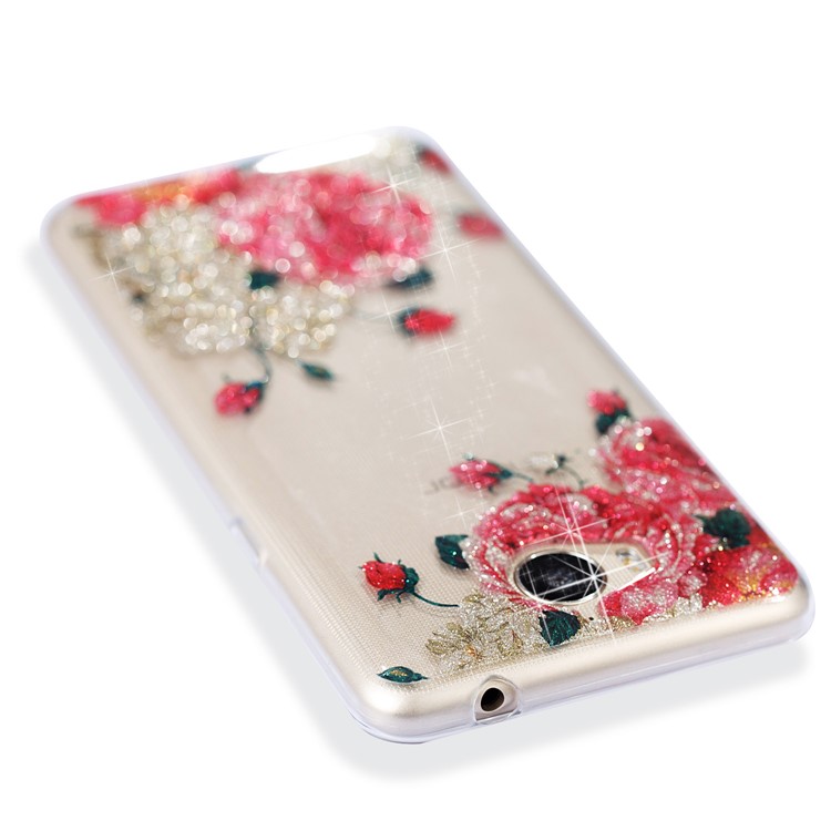Clear Flash Powder IMD TPU Mobile Cover for Huawei Y5 (2017) / Y6 (2017) - Blooming Flower-6