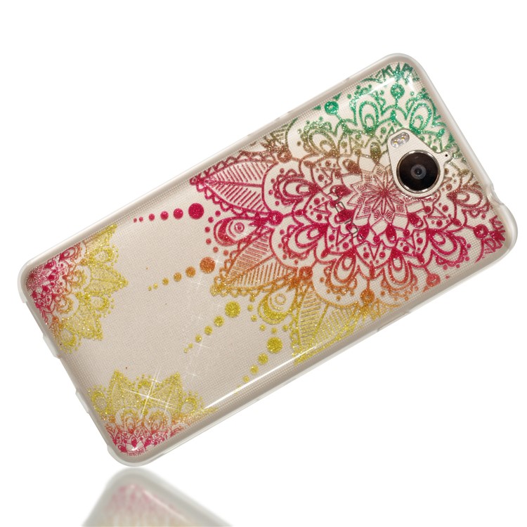 IMD Clear Flash Powder TPU Cellphone Case for Huawei Y5 (2017) / Y6 (2017) - Mandala Flower-3