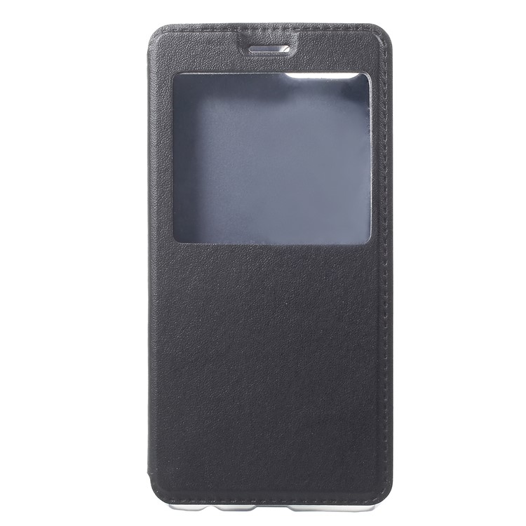 For Huawei Honor V10 / View 10 Flip Leather Case with View Window - Black-1