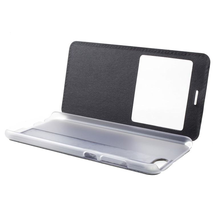 For Huawei Honor V10 / View 10 Flip Leather Case with View Window - Black-5