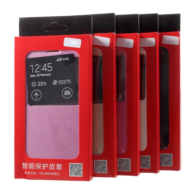 For Huawei Honor V10 / View 10 Flip Leather Case with View Window - Black-6